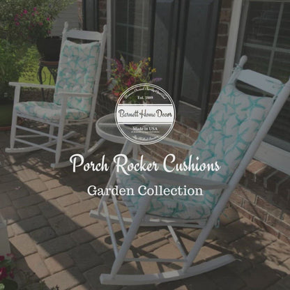 Fulton Ogee Navy Blue  Porch Rocker Cushions - Latex Foam Fill - Fade Resistant