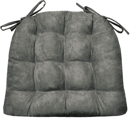 Microsuede Graphite Grey Dining Chair Cushions | Barnett Home Decor | Grey | Smoke
