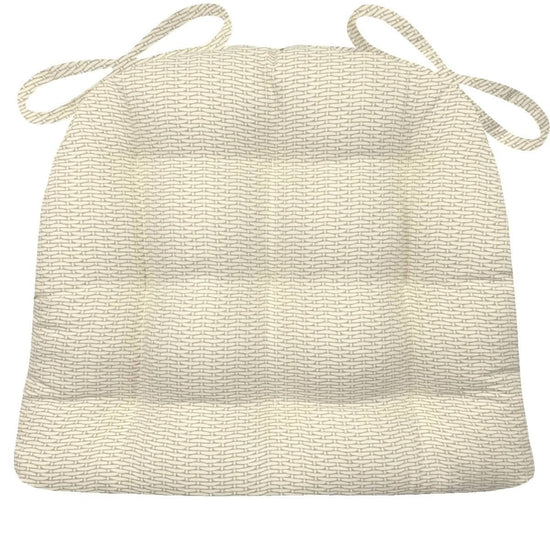 Basketweave Natural Dining Chair Pad Reversible, Latex Foam Fill