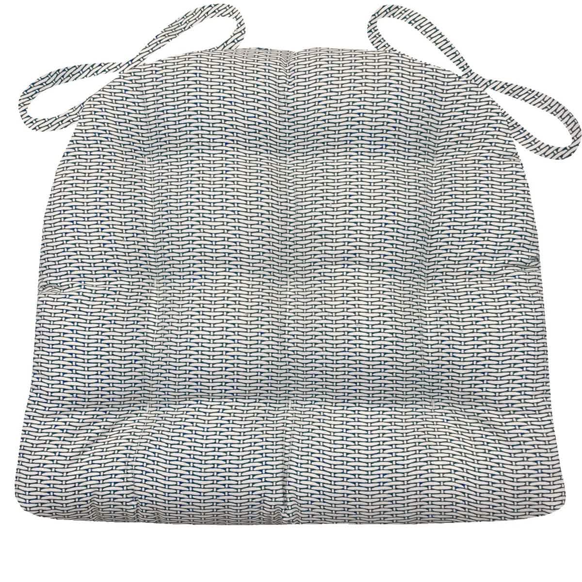 navy basketweave dining chair cushions - barnett home decor