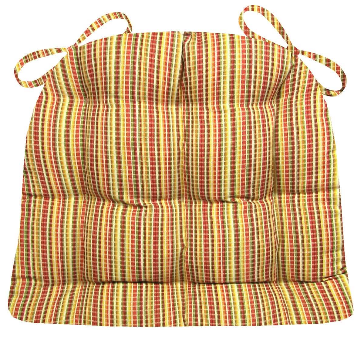 Atwood Plaid Patio Cushions & Indoor/Outdoor Dining Chair Pads