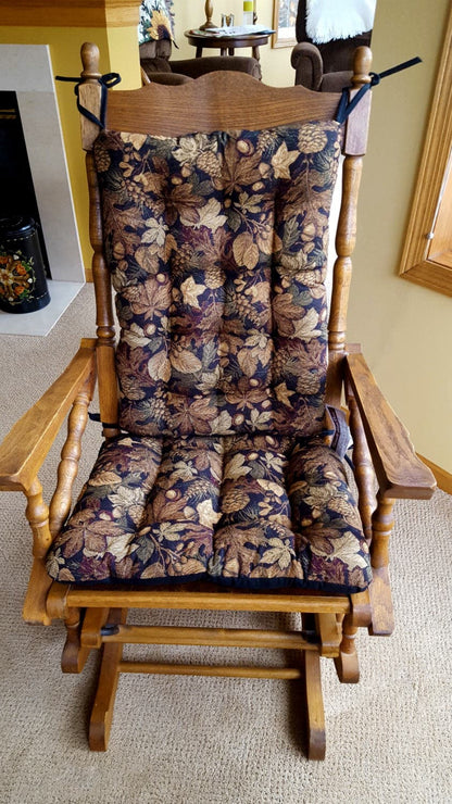 Woodlands Forest Floor Rocking Chair Pads - Barnett Home Decor - Brown, Green, & Black