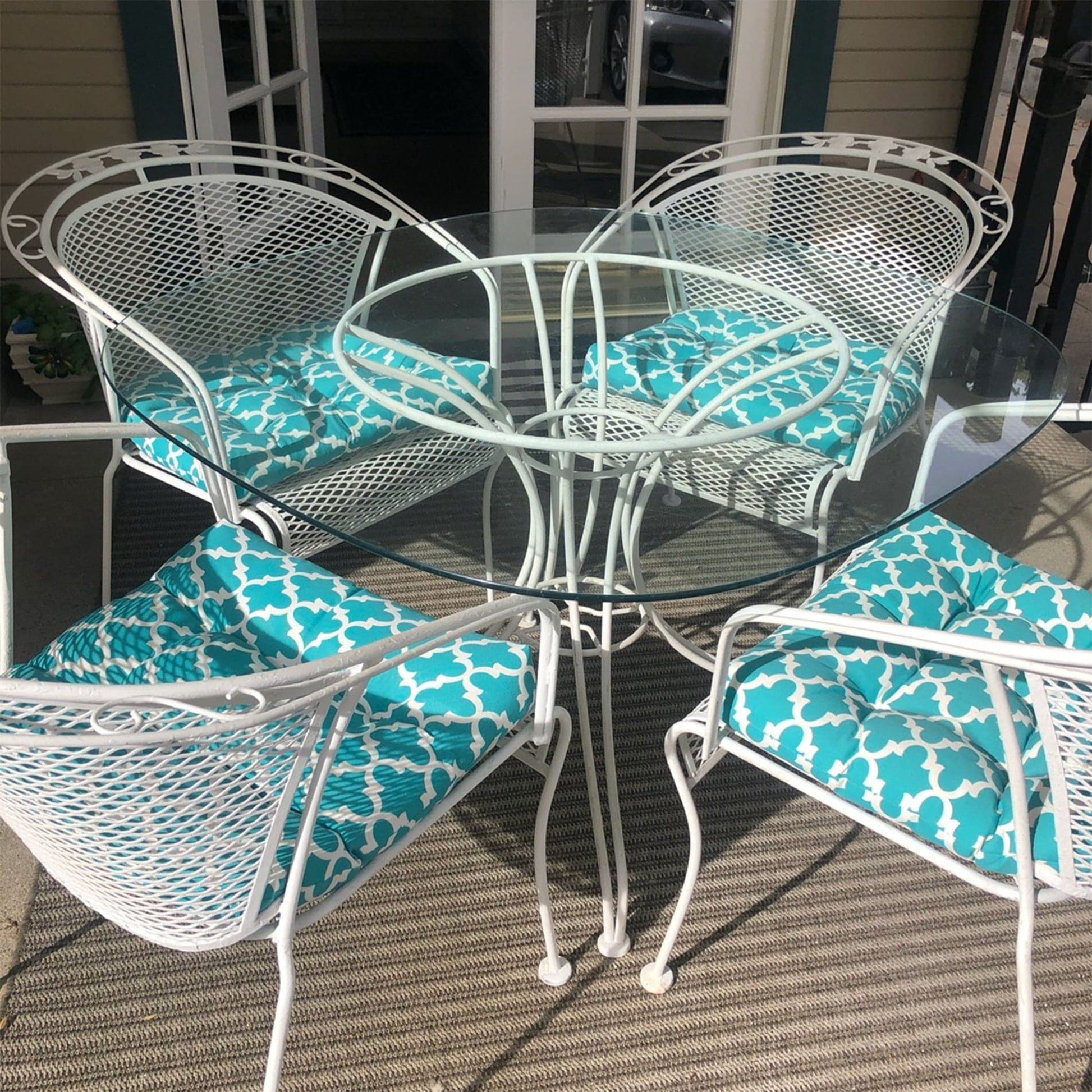 Fulton Aqua Dining Chair Cushions- Barnett Home Décor