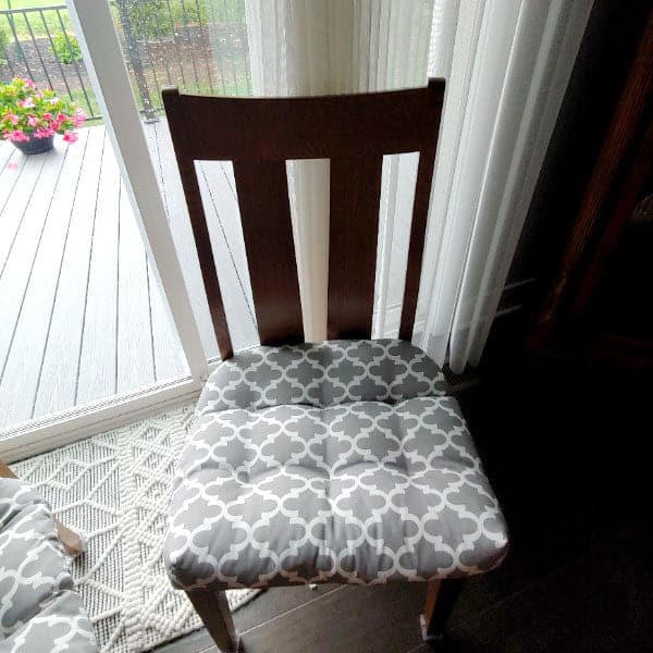 Fulton Ogee Grey Indoor / Ourdoor Dining Chair Pads & Patio Cushions