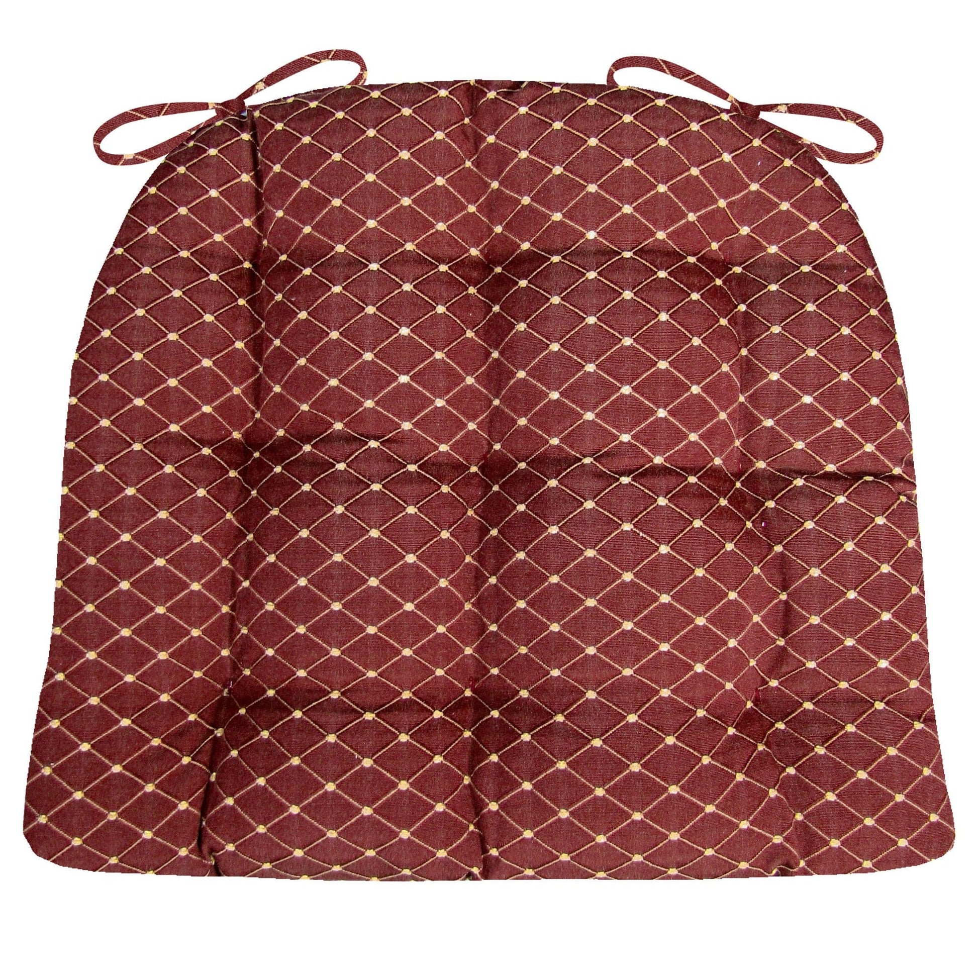 Tiffany Wine Red Brocade Dining Chair Cushions | Barnett Home Decor | Red