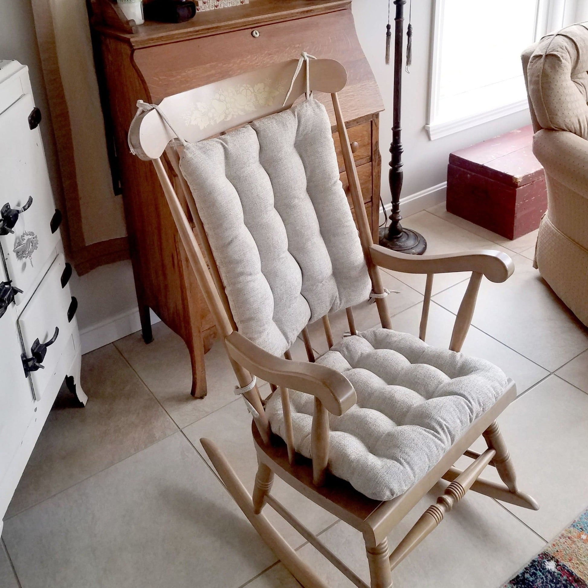 Natural Ivory Rocking Chair Cushion Pads