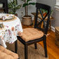 hayden copper dining chair cushions on black dining chairs in dining room decorated for fall with autumn colors