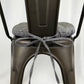 grey chair pad with long ties on metal chair with splat back chair ties - barnett home decor