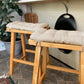 Hayden Beige Saddle Stool Cushions - Barnett Home Decor - Gaucho Stool - Satori Cushions