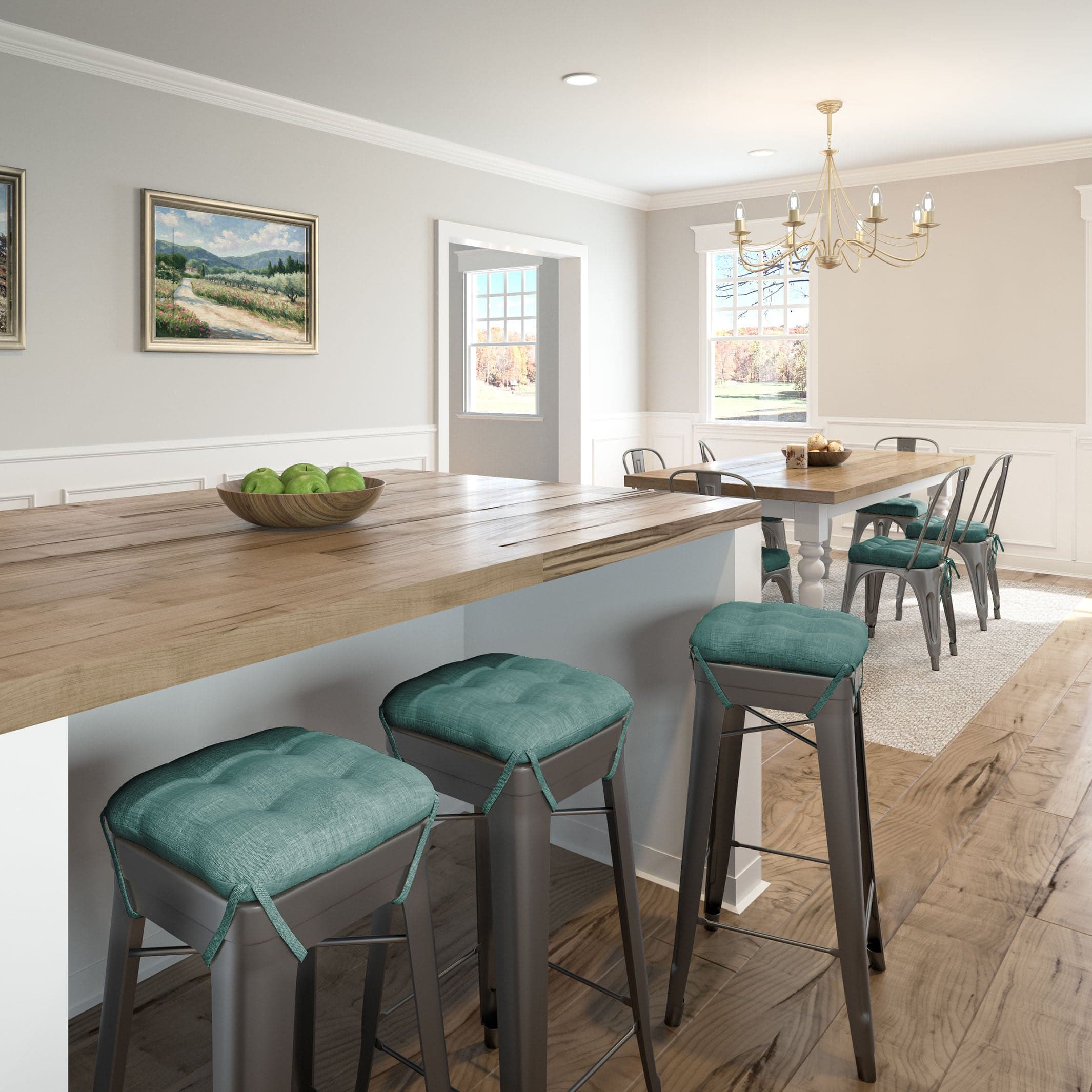 Teal stools for discount kitchen