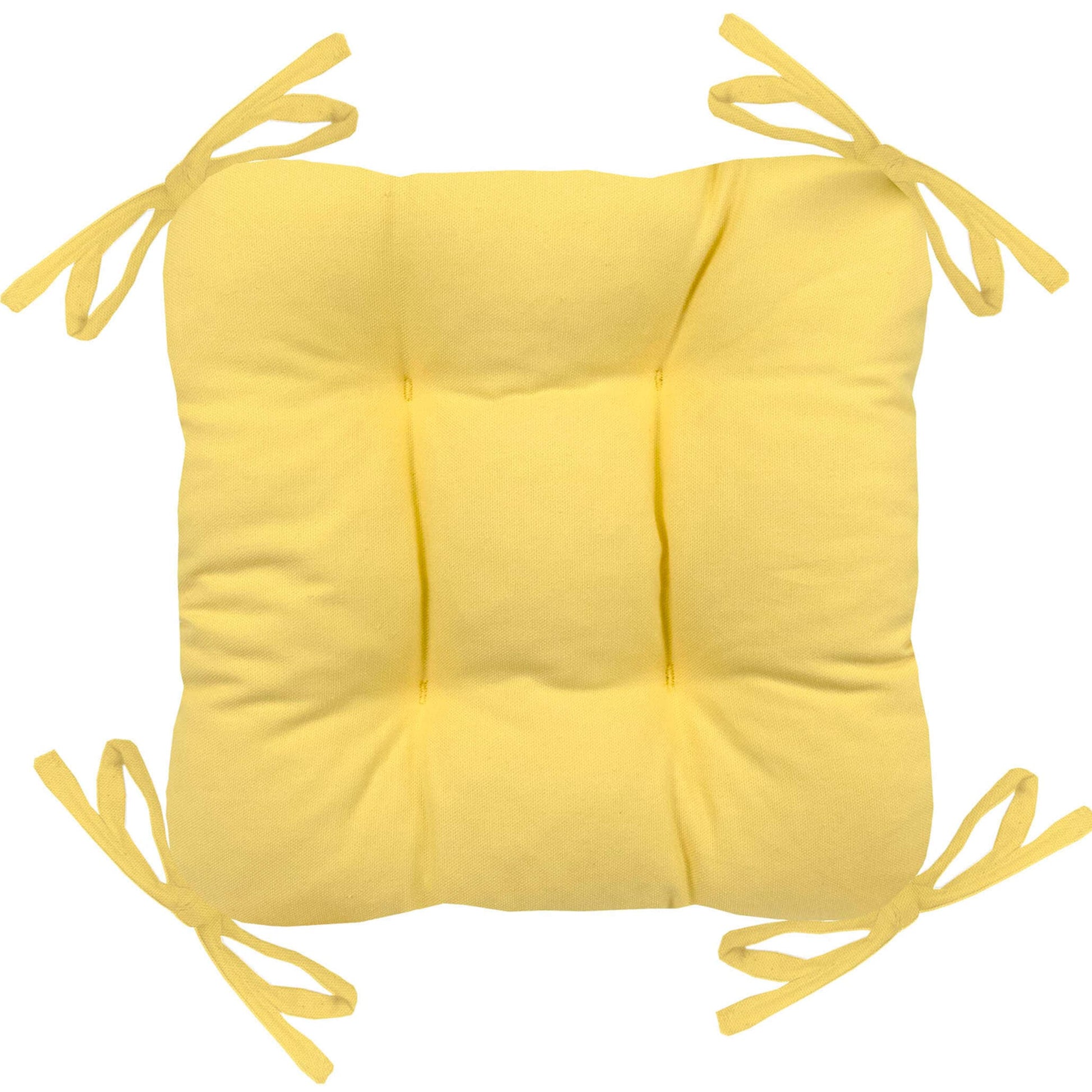 Cotton Duck Yellow Square Industrial Bar Stool Cushion - Latex Foam Fill - Barnett Home Decor 