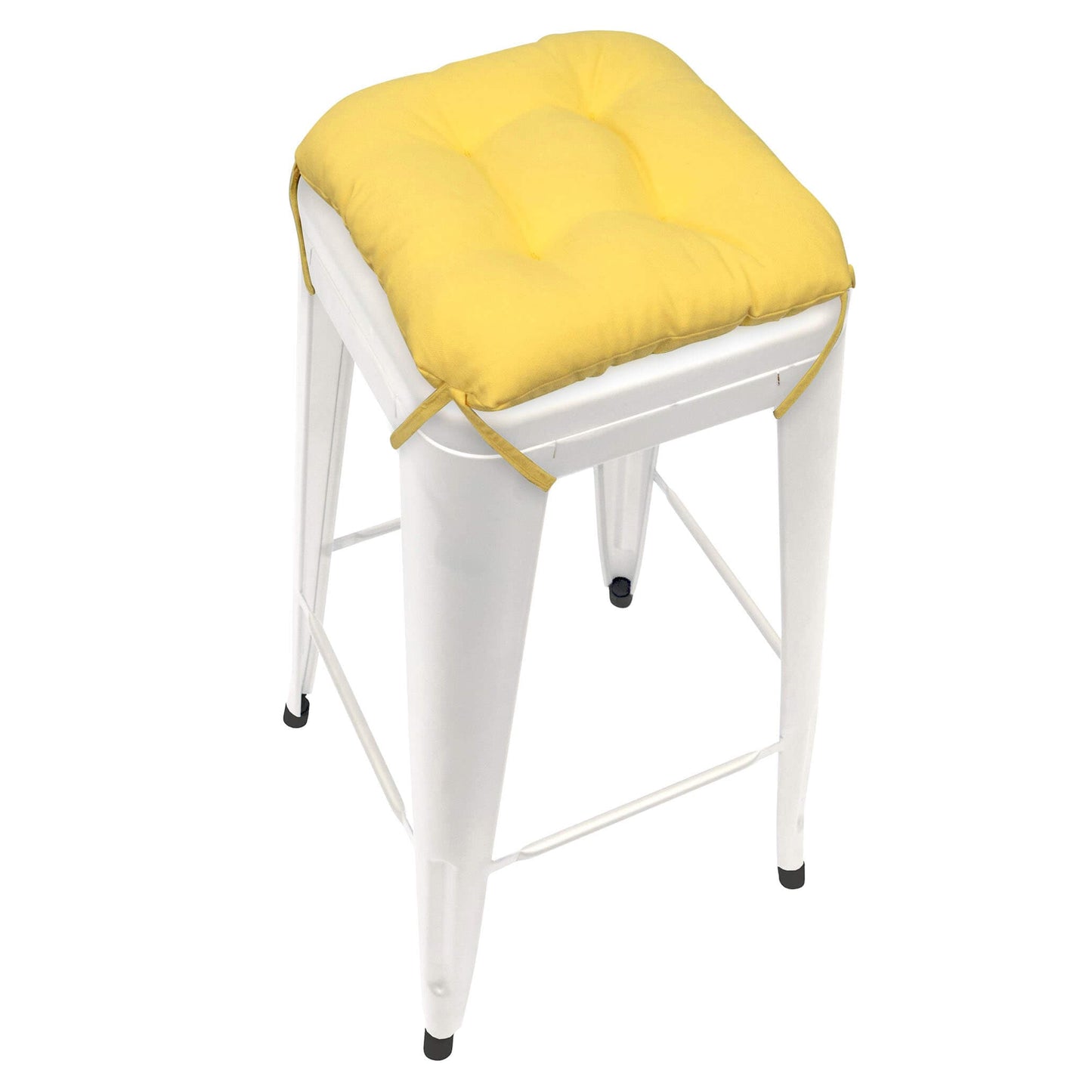 Cotton Duck Yellow Square Industrial Bar Stool Cushion - Latex Foam Fill - Barnett Home Decor 