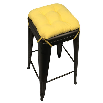 Cotton Duck Yellow Square Industrial Bar Stool Cushion - Latex Foam Fill - Barnett Home Decor 