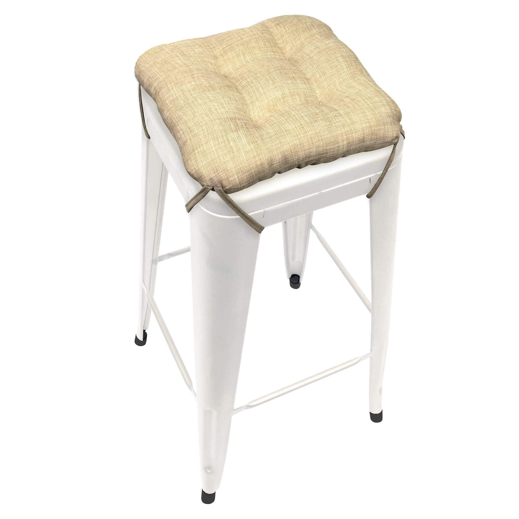 Hayden Beige Square Industrial Bar Stool Cushion - Latex Foam Fill - Barnett Home Decor 