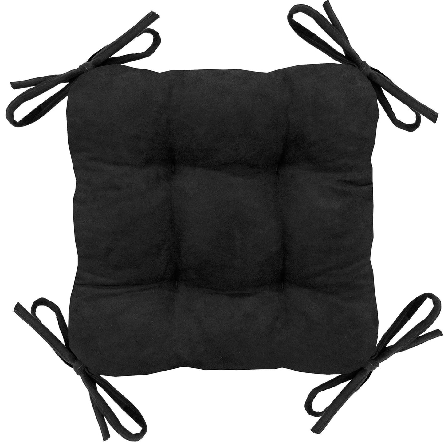 Micro-suede Black Square Industrial Bar Stool Cushion - Latex Foam Fill - Barnett Home Decor 