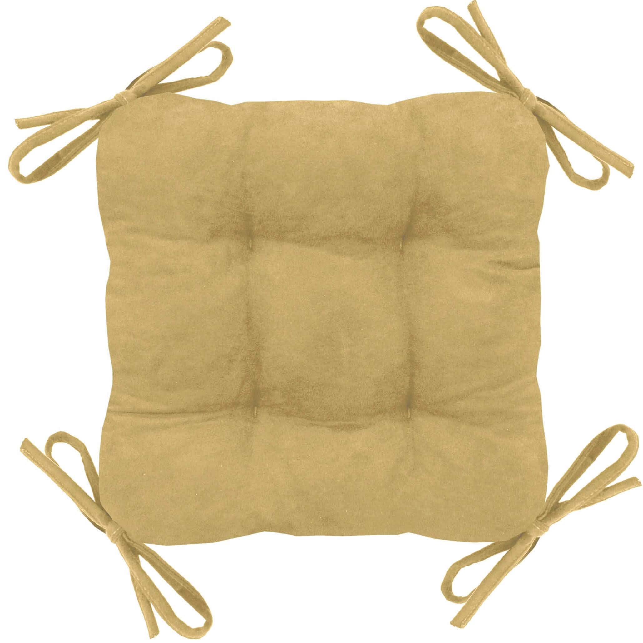Micro-suede Camel Square Industrial Bar Stool Cushion - Latex Foam Fill - Barnett Home Decor - Sand - Tan