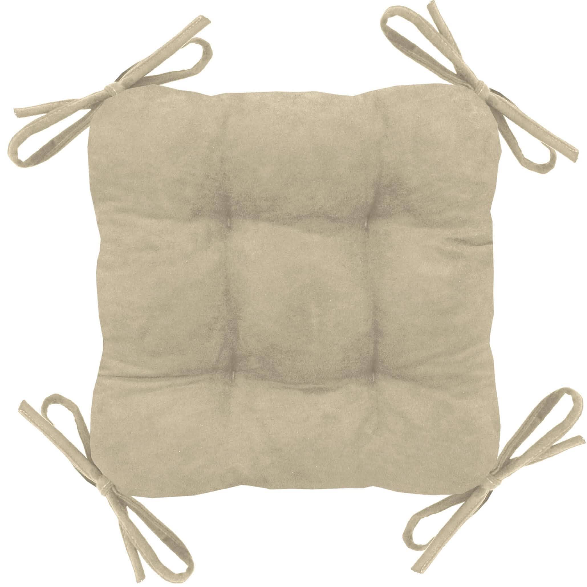 Micro-suede Chamois Square Industrial Bar Stool Cushion - Latex Foam Fill - Barnett Home Decor - Beige - Tan