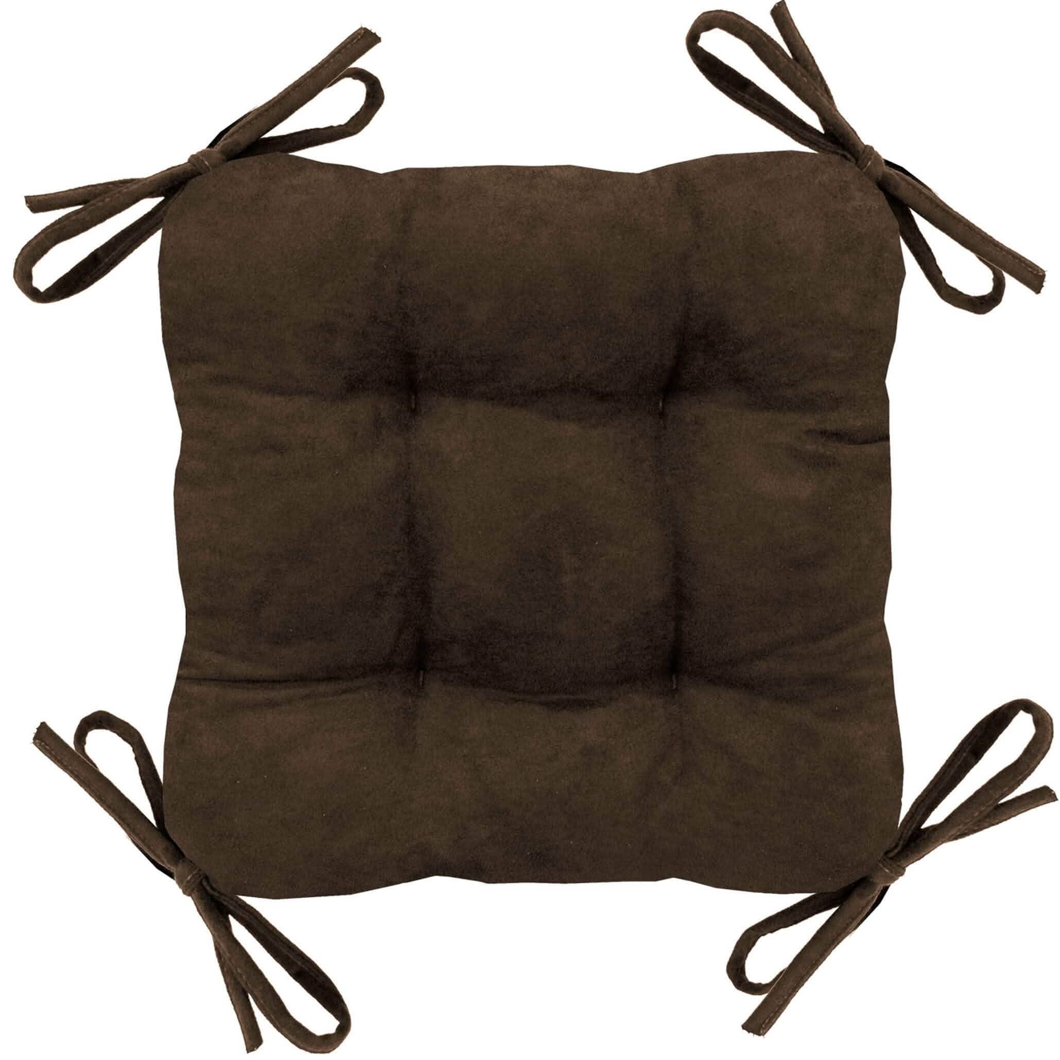 Micro-suede Coffee Bean Brown Square Industrial Bar Stool Cushion - Latex Foam Fill - Barnett Home Decor 