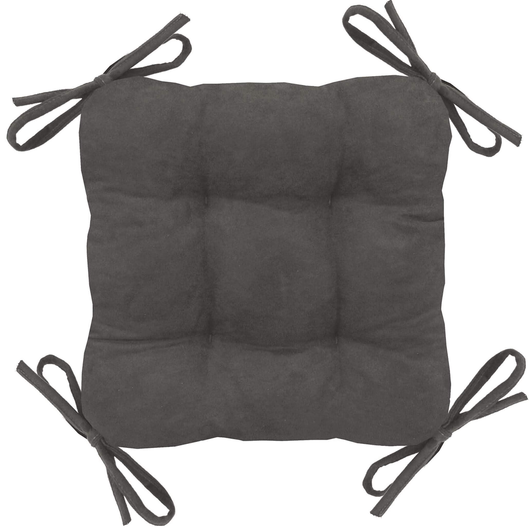Micro-suede Grey Square Industrial Bar Stool Cushion - Latex Foam Fill - Barnett Home Decor 