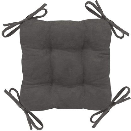 Micro-suede Grey Square Industrial Bar Stool Cushion - Latex Foam Fill - Barnett Home Decor 