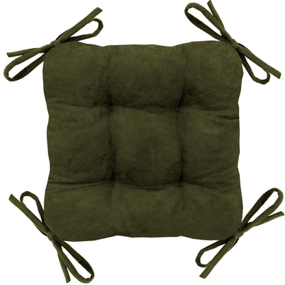 Micro-suede Laurel Green Square Industrial Bar Stool Cushion - Latex Foam Fill - Barnett Home Decor - Olive Green