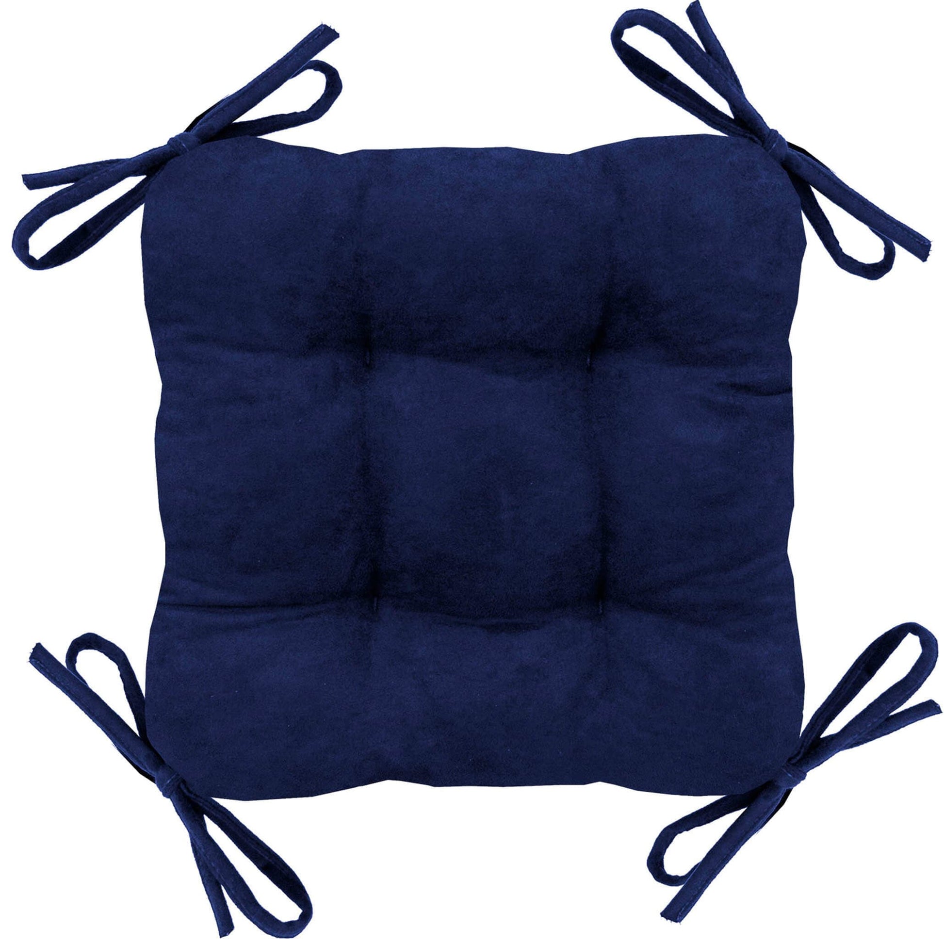 Micro-suede Royal Blue Square Industrial Bar Stool Cushion - Latex Foam Fill - Barnett Home Decor 
