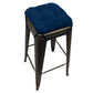Micro-suede Royal Blue Square Industrial Bar Stool Cushion - Latex Foam Fill - Barnett Home Decor 