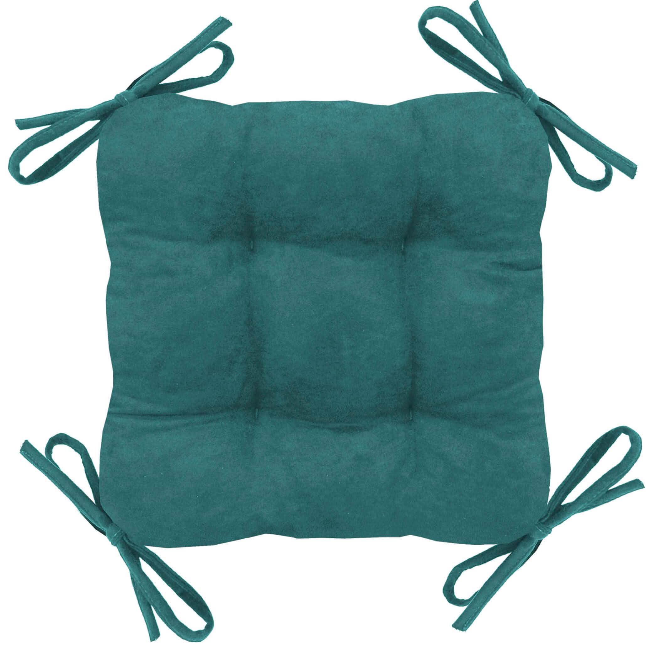 Micro-suede Turquoise Square Industrial Bar Stool Cushion - Latex Foam Fill - Barnett Home Decor - Aqua - Sea Green