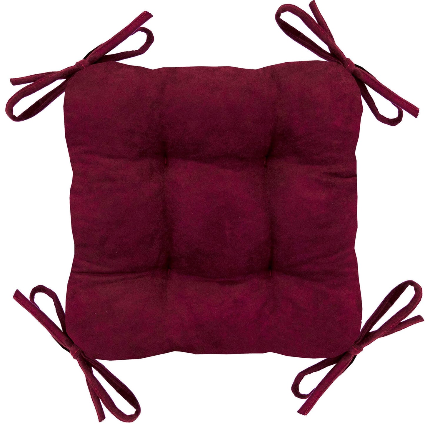 Micro-suede Claret Red Square Industrial Bar Stool Cushion - Latex Foam Fill - Barnett Home Decor - Wine Red