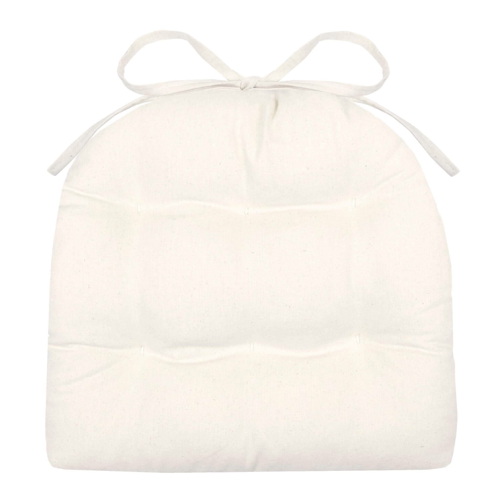 Cotton Duck Natural Industrial Chair Cushion - Latex Foam Fill - Barnett Home Decor - Neutral White 