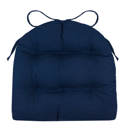 Cotton Duck Navy Blue Industrial Chair Cushion - Latex Foam Fill - Barnett Home Decor 