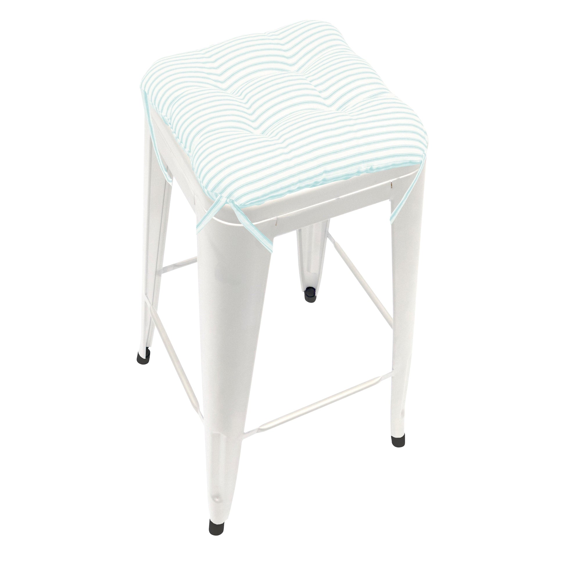 Micro-suede Turquoise Square Industrial Bar Stool Cushion - 12