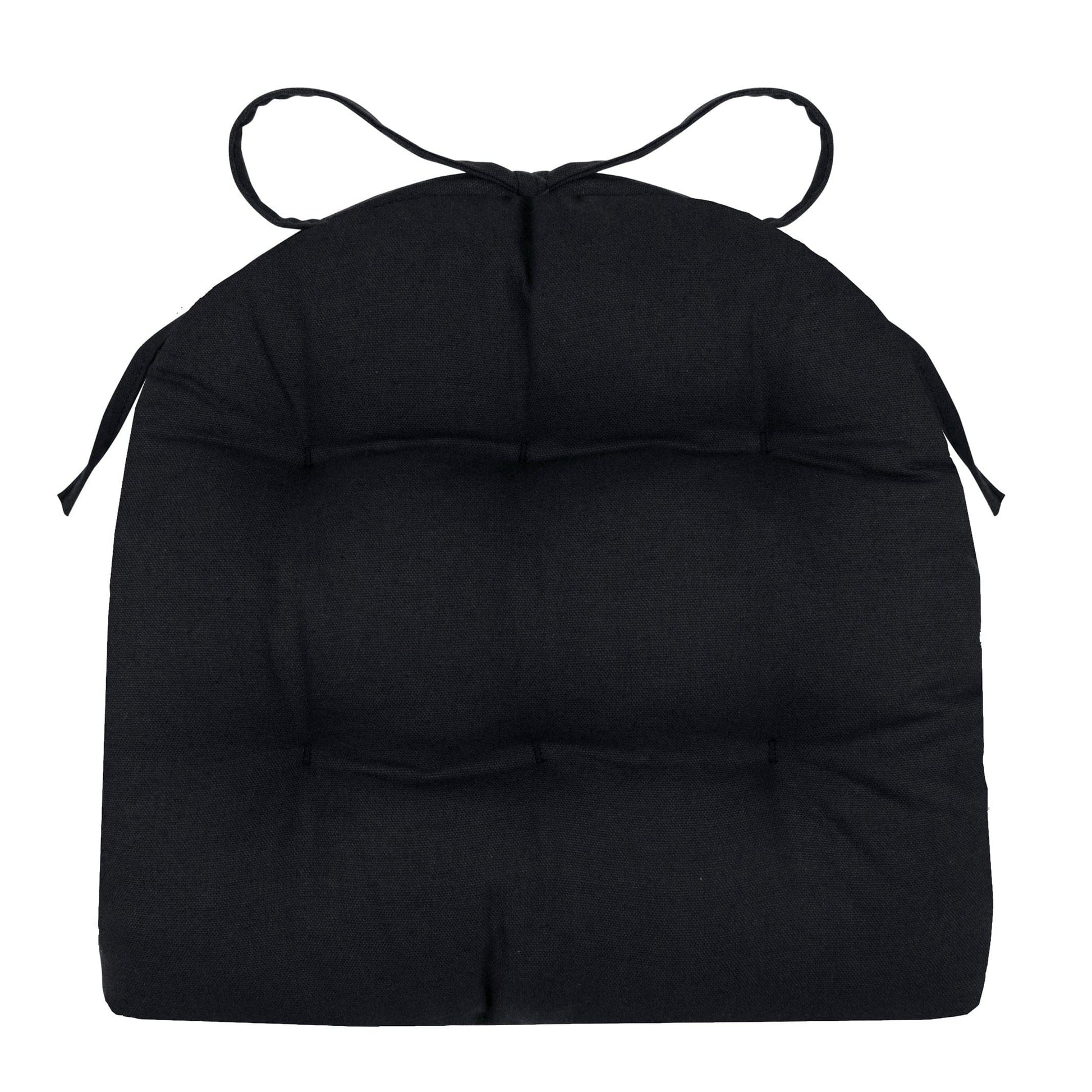 Ticking Stripe Black Industrial Chair Cushion - Reversible, Latex