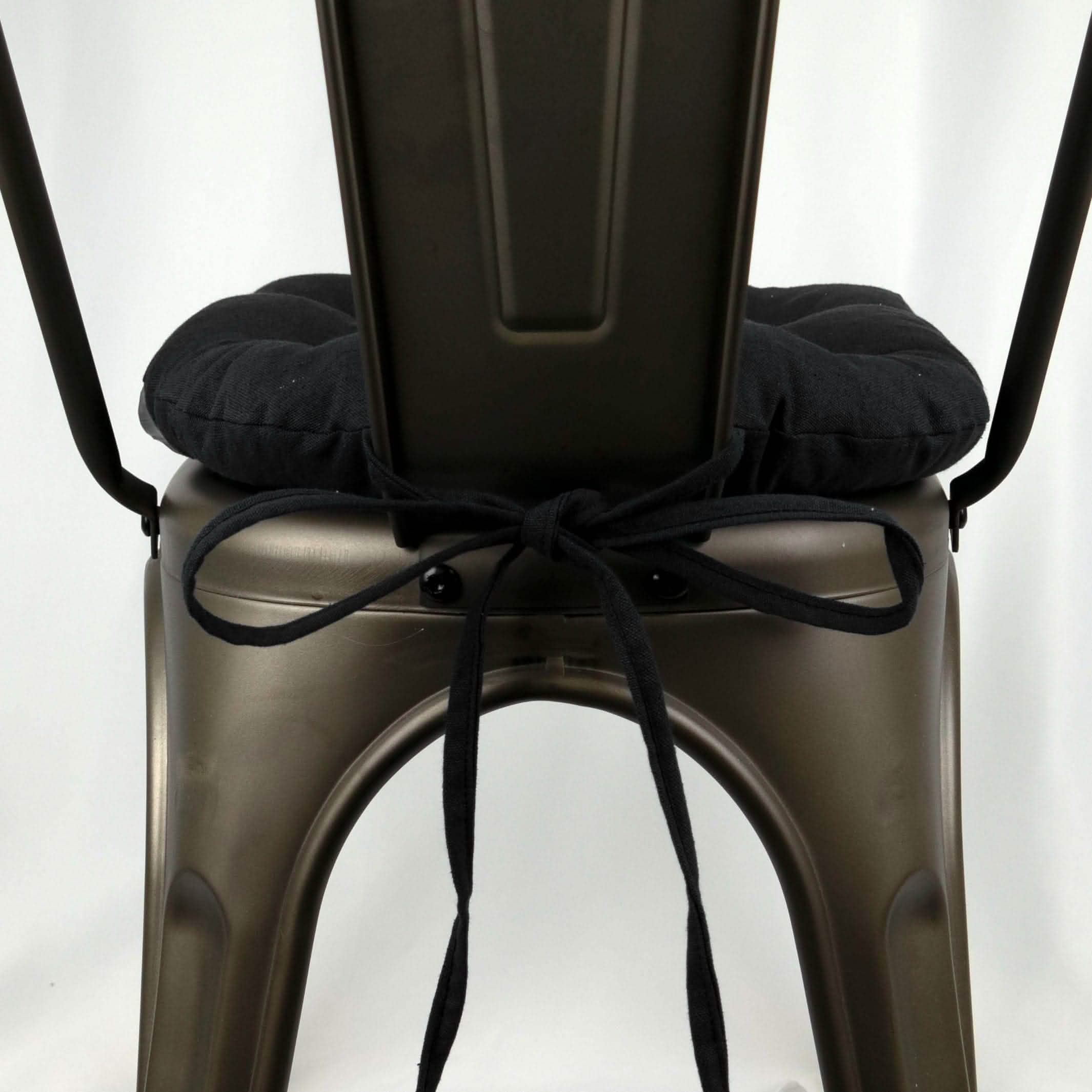 Cotton Duck Black Industrial Chair Cushion - Latex Foam Fill - Barnett Home Decor 