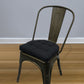 Cotton Duck Black Industrial Chair Cushion - Latex Foam Fill - Barnett Home Decor 