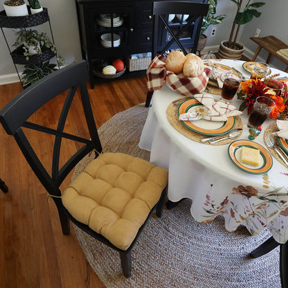 Micro-Suede Camel Dining Chair Pads - Latex Foam Fill - Solid Color Microfiber Ultra-Suede