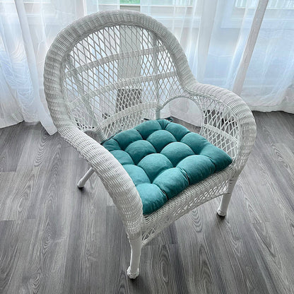 Micro-Suede Turquoise Dining Chair Pads - Latex Foam Fill - Solid Color Microfiber Ultra-Suede