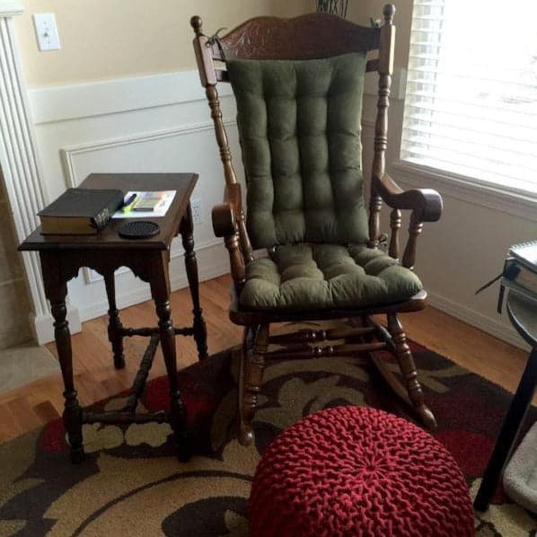 Micro Suede Laurel Green Rocking Chair Cushions Latex Foam Fill