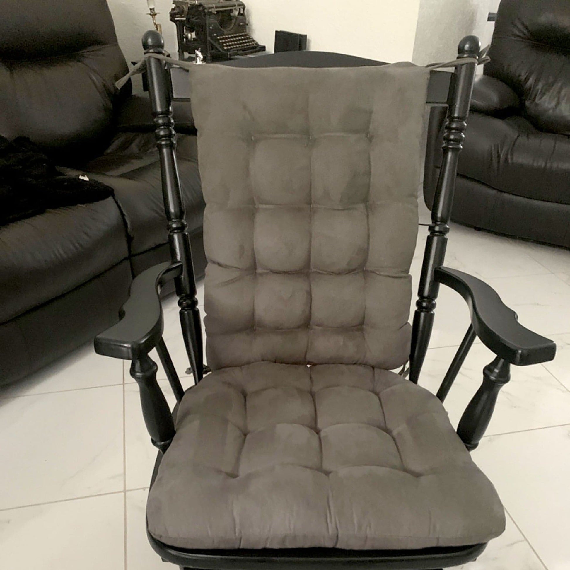 Bistro Chair Cushion - Rave Graphite Grey - 16 Round Chair Pad