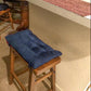Soft and Midnight Blue Long Stool Cushion Pads