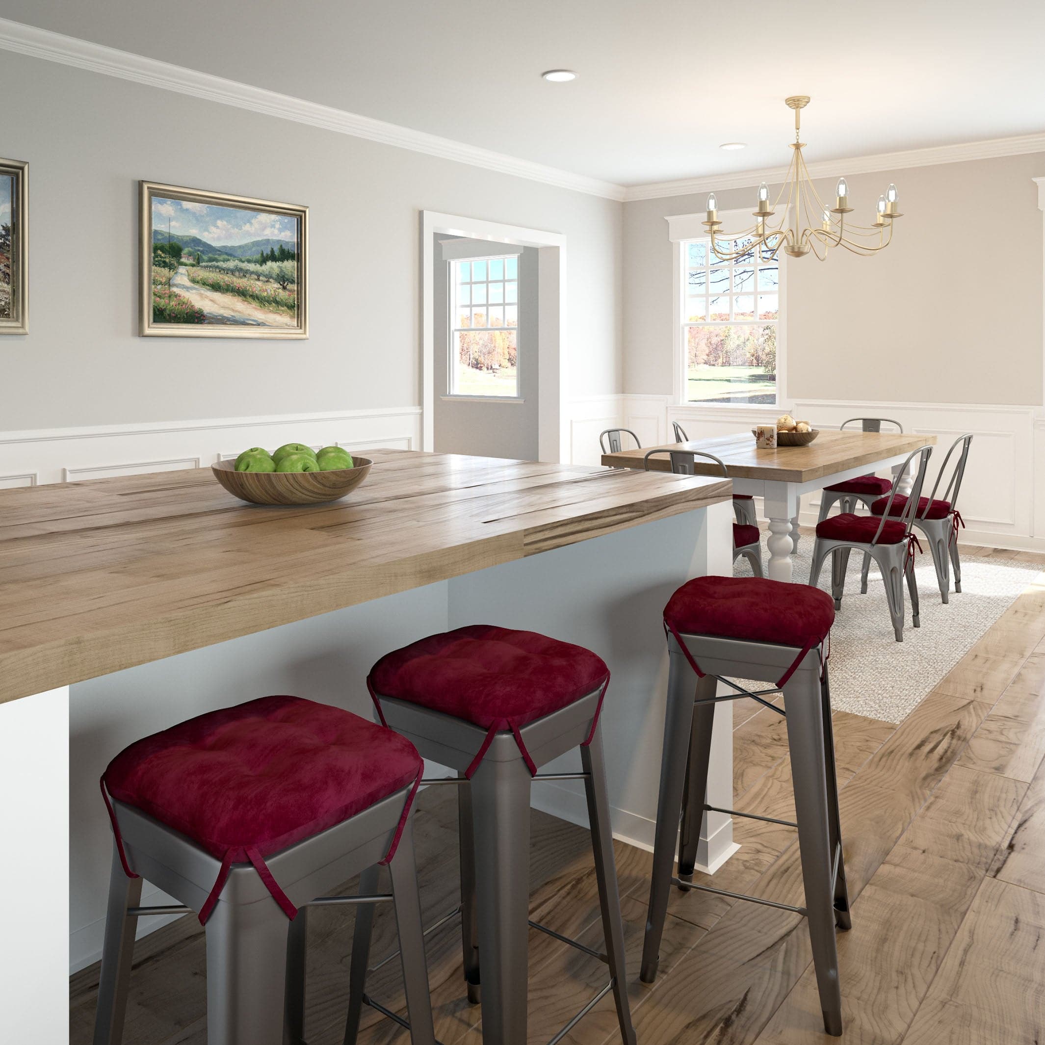 Red best sale metal stools