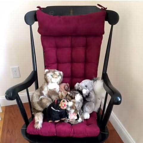Crimson and Soft Rocking Chair Cushion Pads