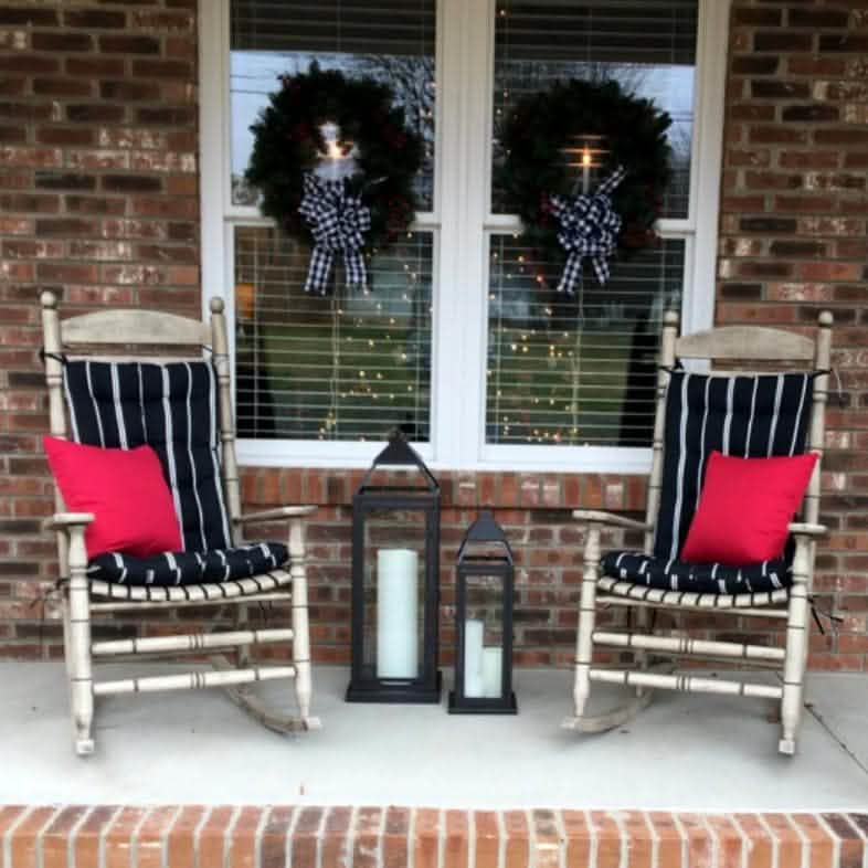 Thick Black Strip Rocking Chair Cushion Pads