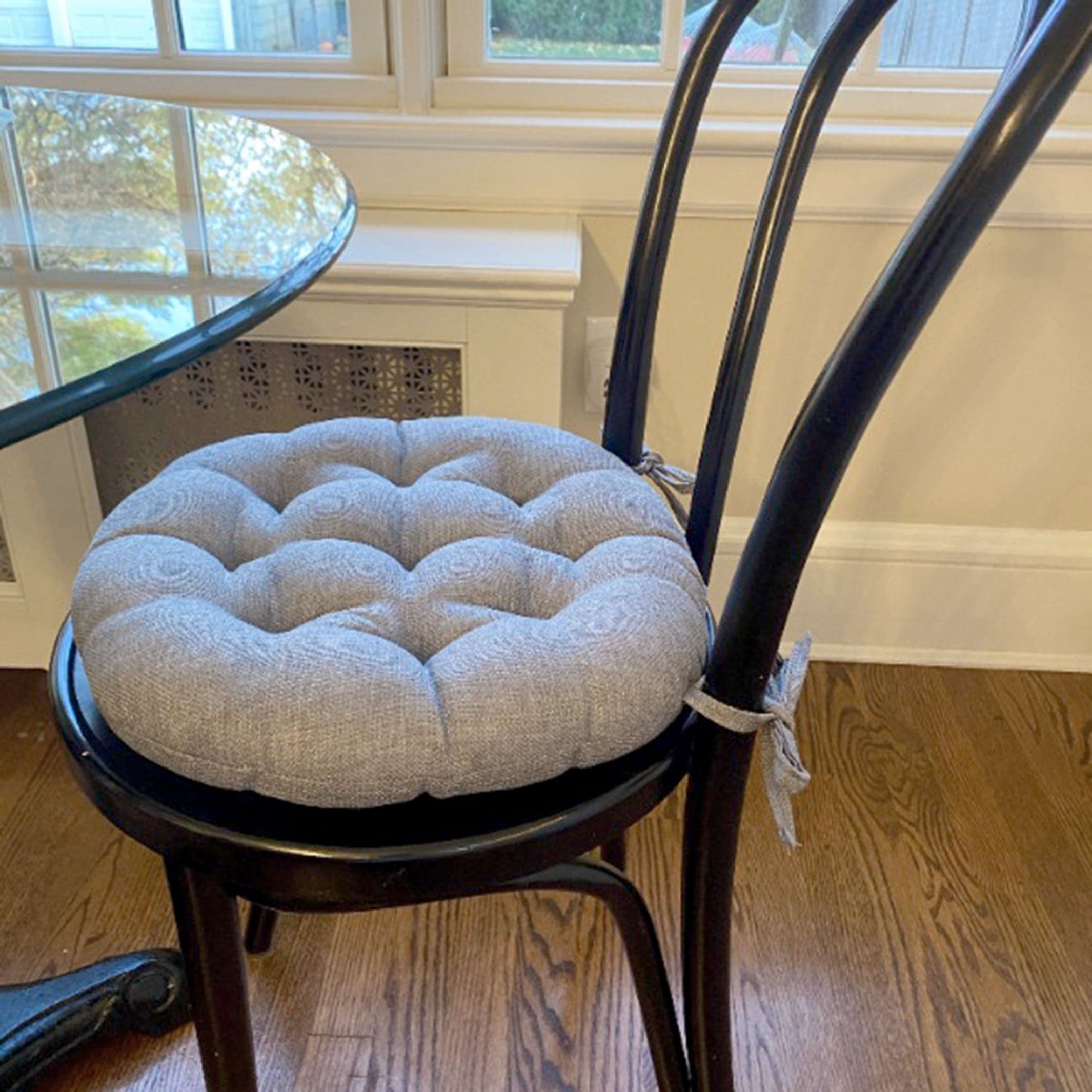 Round wood chair with cushion sale