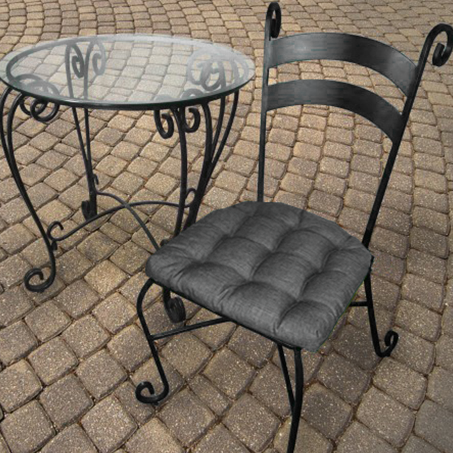 Metal Grey Kitchen Dining Chair Cushion Pads
