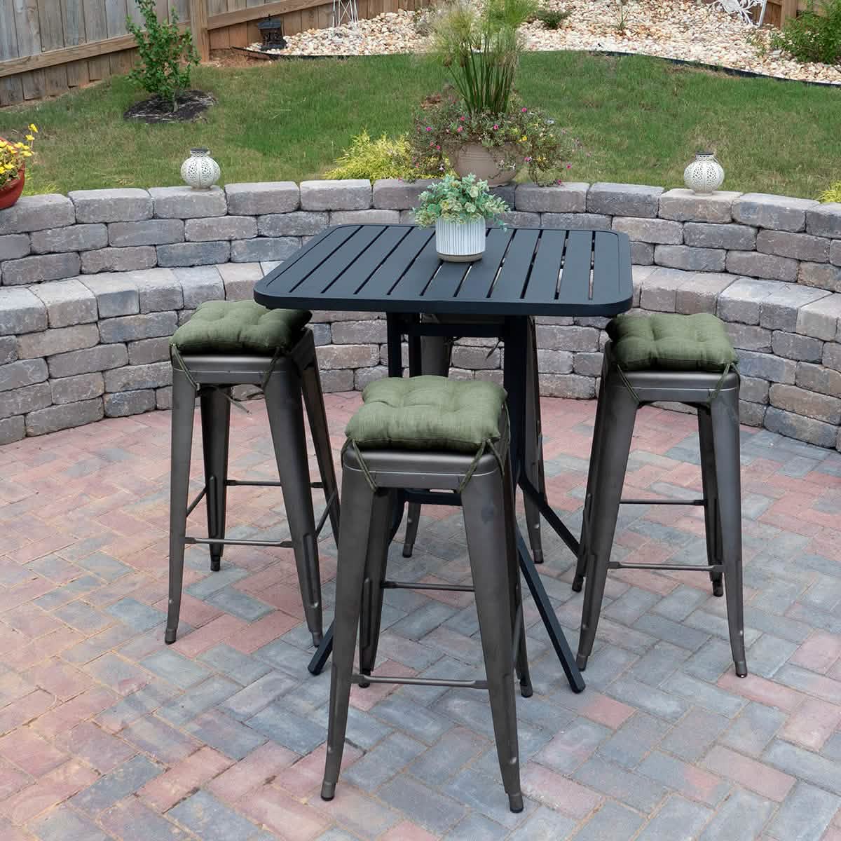 Rave Sage Green Square Industrial Bar Stool Cushion - 12"