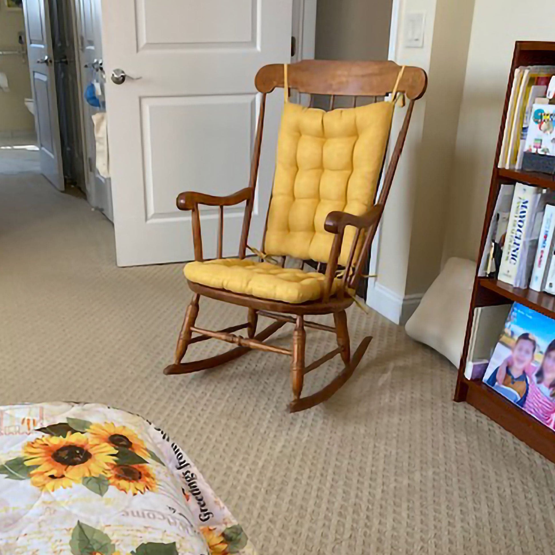 Rave Yellow Gold Rocking Chair Pad | Barnett Home Decor