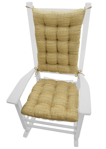 Brisbane Camel Rocking Chair Cushions - Barnett Home Decor - Gold & Tan