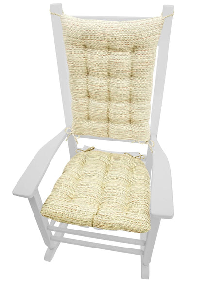 Brisbane Cream Rocking Chair Cushions - Latex Foam Fill, Reversible