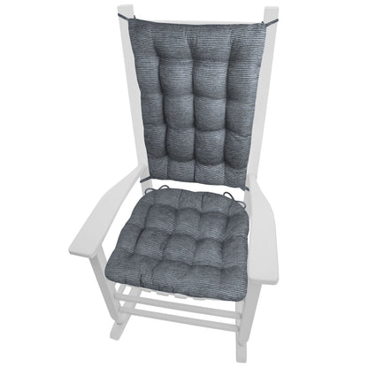 Chenille Rib Slate Grey Rocking Chair Cushion - Barnett Home Decor - Grey